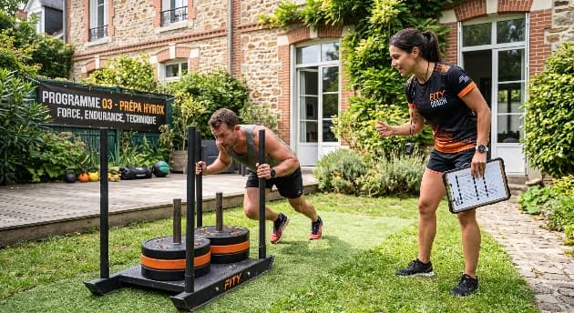 Préparation Hyrox à domicile : entraînement force et endurance avec un coach sportif diplômé